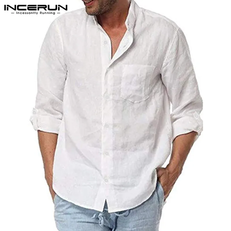 INCERUN Brand Men Long Sleeve Shirt Stand Collar Solid Color Button Breathable Literary Shirt 2020 Men's Camisa Masculina S-5XL
INCERUN Brand Men Long Sleeve Shirt Stand Collar Solid Color Button Breathable Literary Shirt 2020 Men's Camisa Masculina S-5XL