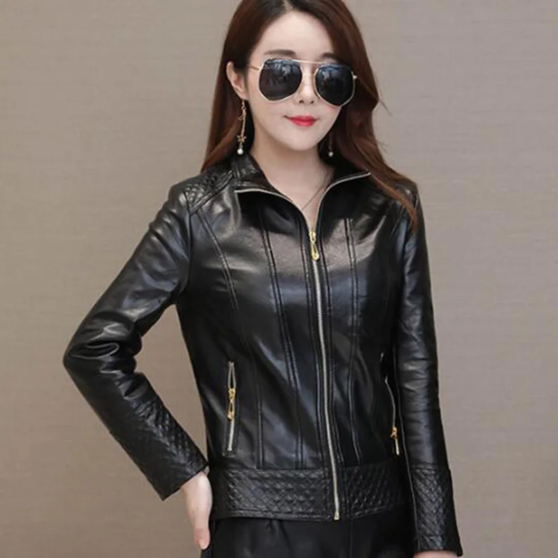 Size L-4XL women leather coat female jacket2019 spring and autumn new version of Slim casual short leather jacket women
Size L-4XL women leather coat female jacket2019 spring and autumn new version of Slim casual short leather jacket women