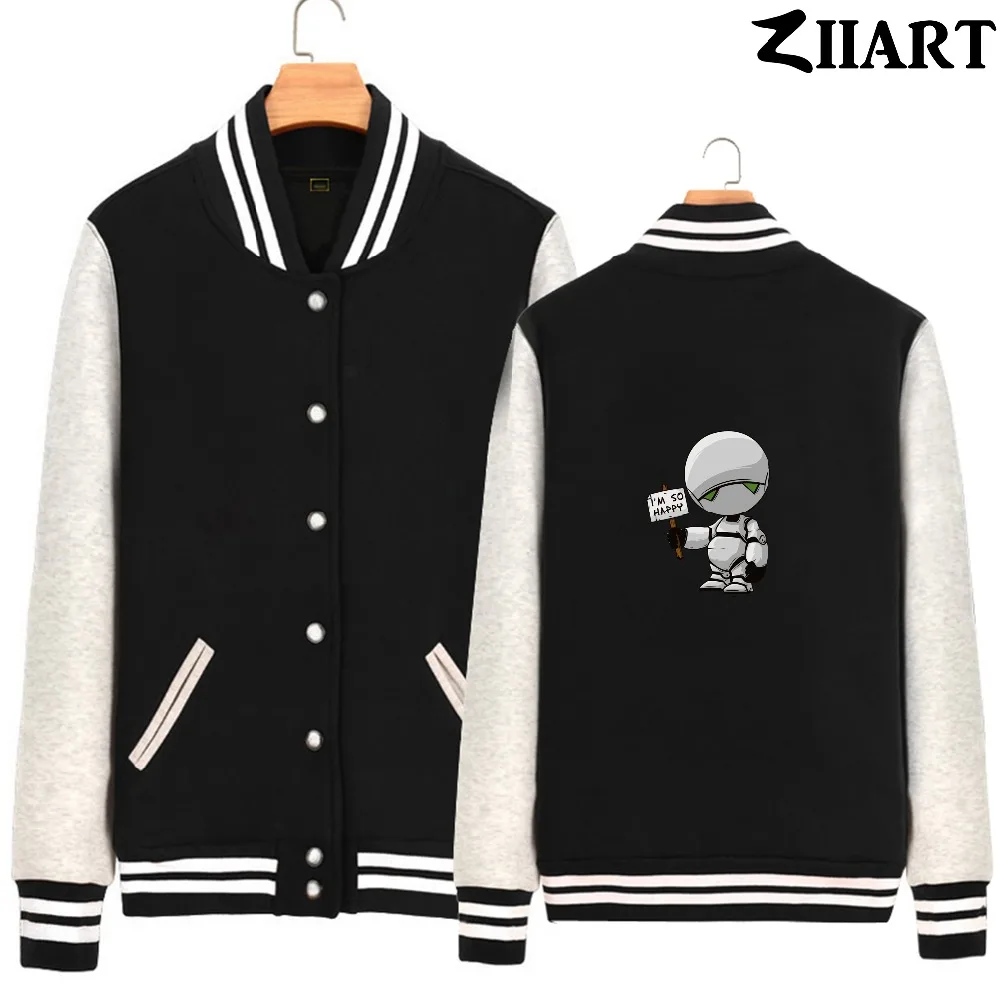 Marvin Depressive Robot I'M SO HAPPY Hitchhiker's Guide to the Galaxy Man Full Zip Autumn Winter Fleece Baseball jackets ZIIART
Marvin Depressive Robot I'M SO HAPPY Hitchhiker's Guide to the Galaxy Man Full Zip Autumn Winter Fleece Baseball jackets ZIIART
