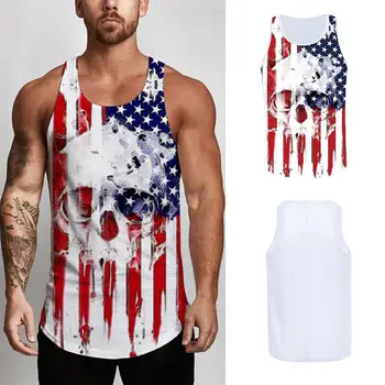 Tank Top Men 2019 Fashion American Flag Print Independence Day Bodybuilding Singlet Sleeveless Shirt Fitness Summer Tops 
Tank Top Men 2019 Fashion American Flag Print Independence Day Bodybuilding Singlet Sleeveless Shirt Fitness Summer Tops