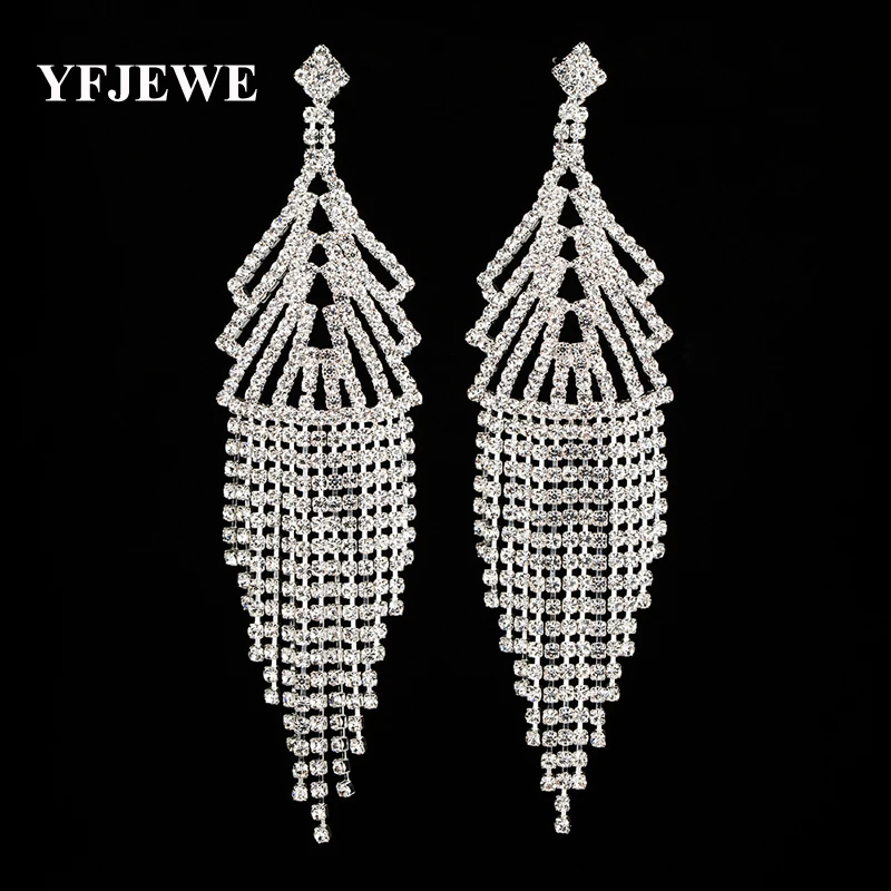 YFJEWE Fashion Rhinestone crystal gold and sliver color long dangle earrings for women wedding jewelry Accessories brincos #E289
YFJEWE Fashion Rhinestone crystal gold and sliver color long dangle earrings for women wedding jewelry Accessories brincos #E289