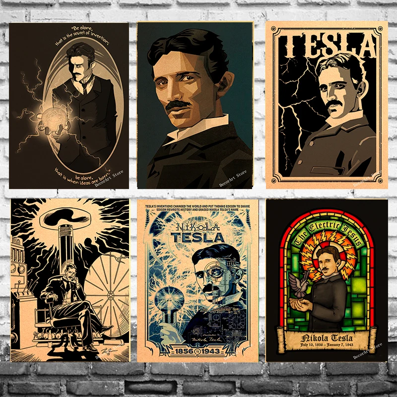 The Scientist Inventor Nikola Tesla Canvas Painting Vintage Wall Picture Kraft Poster Coated Wall Stickers Home Decoration Gift
The Scientist Inventor Nikola Tesla Canvas Painting Vintage Wall Picture Kraft Poster Coated Wall Stickers Home Decoration Gift