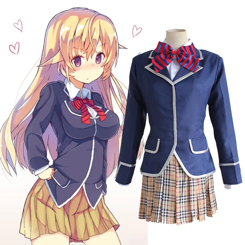 women Anime cosplay costume Sets Shokugeki no Soma Nakiri erina Cosplay Costume School Uniform (Blazer + Skirt + Tie)
women Anime cosplay costume Sets Shokugeki no Soma Nakiri erina Cosplay Costume School Uniform (Blazer + Skirt + Tie)