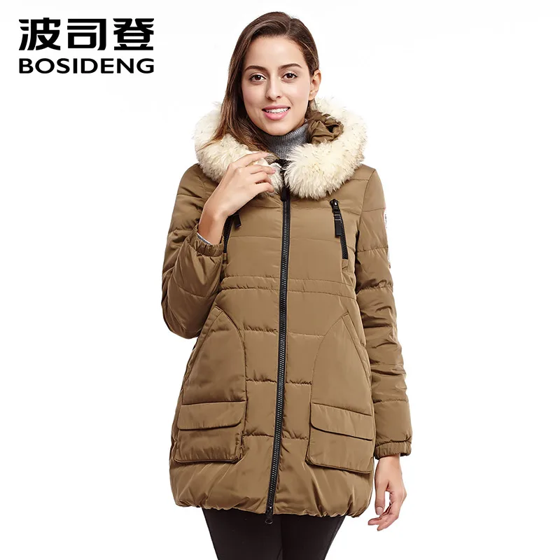 BOSIDENG winter women down jacket wool fur collar high waist adjustable waist zipper pocket thicken B1401114
BOSIDENG winter women down jacket wool fur collar high waist adjustable waist zipper pocket thicken B1401114
