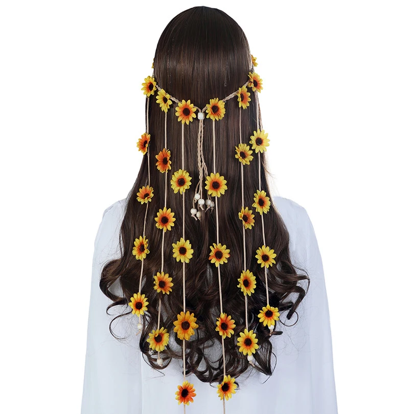 Festival Headbands Sunflower Crown Headband Boho Adjustable Hairband Flower Garland Bride Wedding Beach Accessories DA043
Festival Headbands Sunflower Crown Headband Boho Adjustable Hairband Flower Garland Bride Wedding Beach Accessories DA043