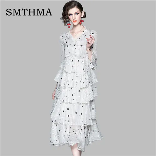 High Quality Newest Summer Fashion 2019 Runway Dress Women's black White Cascading Ruffle printing Bohemia Long Dress vestidos
High Quality Newest Summer Fashion 2019 Runway Dress Women's black White Cascading Ruffle printing Bohemia Long Dress vestidos