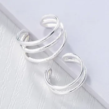 Chandler Silver-Plate Bling Clip Earrings Painless Without Piercing For Girls Helix Accessaries Triple Line Hook Simple Ear Clip
Chandler Silver-Plate Bling Clip Earrings Painless Without Piercing For Girls Helix Accessaries Triple Line Hook Simple Ear Clip