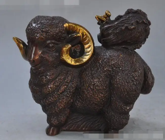S2957 6" chinese fengshui bronze gilt wealth Cabbage sheep ram Auspicious lucky statue
S2957 6" chinese fengshui bronze gilt wealth Cabbage sheep ram Auspicious lucky statue