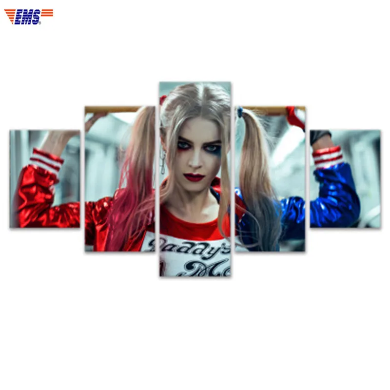 150X80CM Suicide Squad Harley Quinn Frameless Five combinations Oil Canvas Creative Television Background Wall Ornaments X1023 
150X80CM Suicide Squad Harley Quinn Frameless Five combinations Oil Canvas Creative Television Background Wall Ornaments X1023
