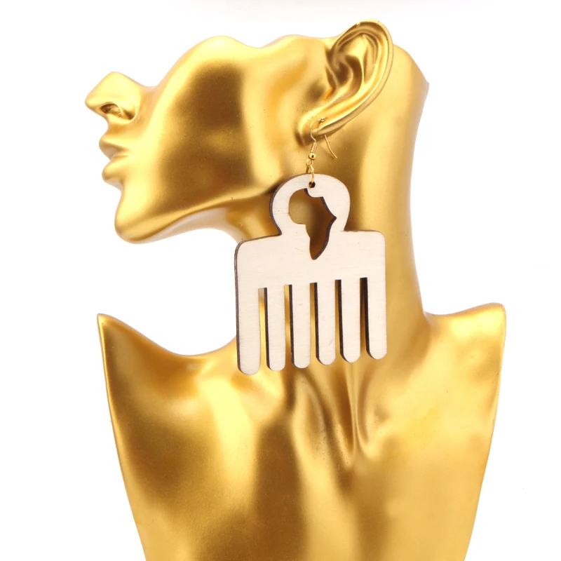SANSHOOR Unfinished African motherland Afro Comb Natural Wooden Hair Pick Earrings For Hand Painted New Year Gift 5Pairs/lot
SANSHOOR Unfinished African motherland Afro Comb Natural Wooden Hair Pick Earrings For Hand Painted New Year Gift 5Pairs/lot