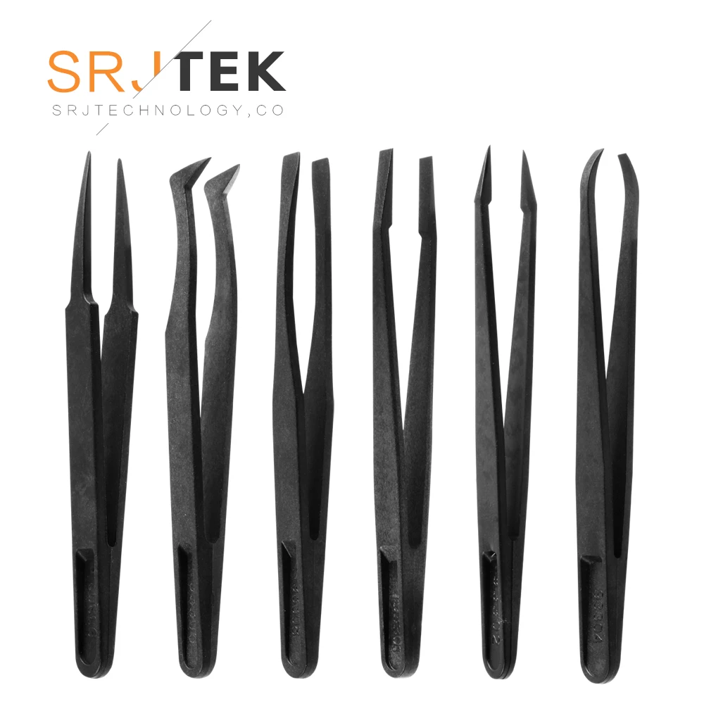 ESD Anti-static Carbon Fiber ABS Plastic Tweezers Repair Tools for Mobile Phone and Tablets Disassembling Tweezer Precision Tool
ESD Anti-static Carbon Fiber ABS Plastic Tweezers Repair Tools for Mobile Phone and Tablets Disassembling Tweezer Precision Tool