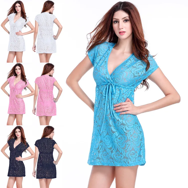 European and American Sexy Hollow Lace Bikini Swimsuit Blouse V Neck Loose Thin Beach Spot Beach Skirt
European and American Sexy Hollow Lace Bikini Swimsuit Blouse V Neck Loose Thin Beach Spot Beach Skirt