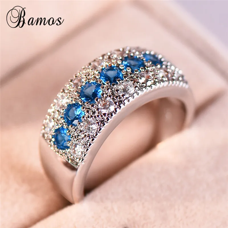 Bamos Round Finger Ring Simple White/Blue/Green/Purple Zircon Ring With Stone For Women Fadhion Jewelry Engagement Best Gifts
Bamos Round Finger Ring Simple White/Blue/Green/Purple Zircon Ring With Stone For Women Fadhion Jewelry Engagement Best Gifts