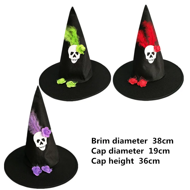 Adult Women Men Witch Hats For Halloween Costume Accessory Stars Printed Cap US 