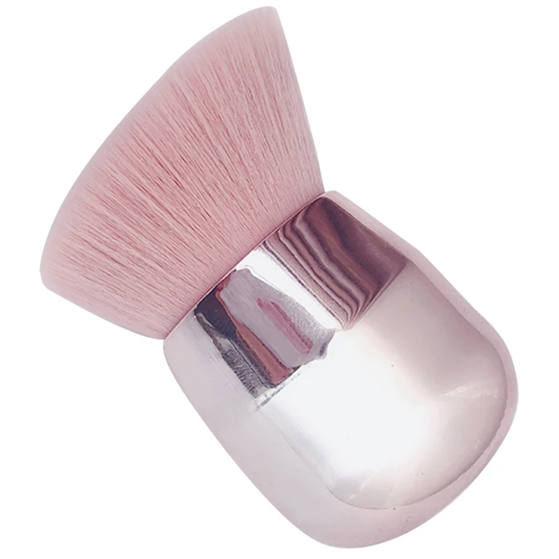 

Luxury Shiny Makeup Brush Soft Mushroom Powder Brush Pink Angled Flat Air Kabuki Blusher Makeup Brush