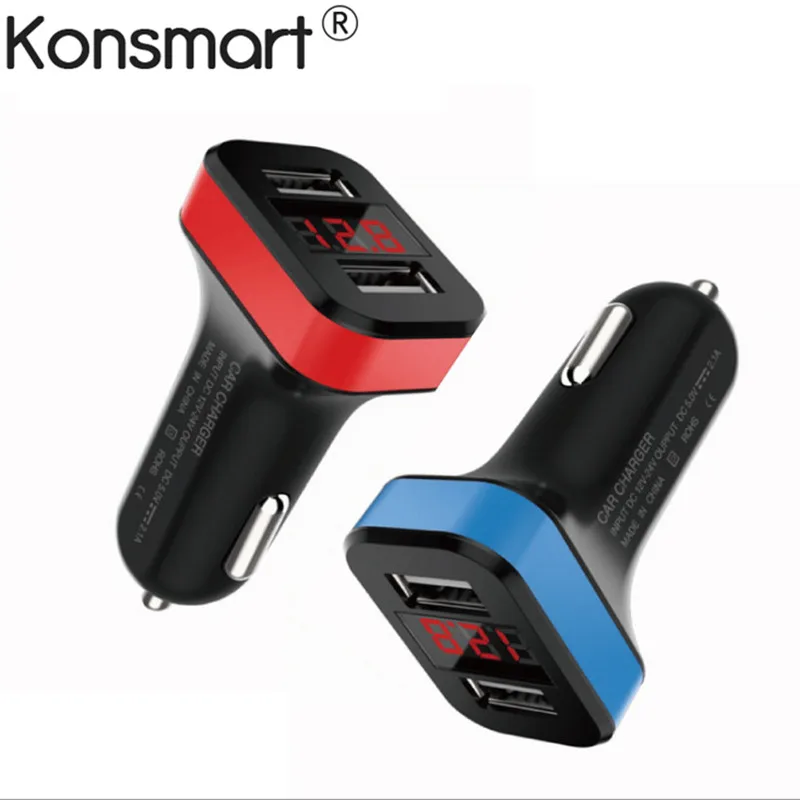 Konsmart Universal Car Charger 2 Port USB LED Screen Smart Auto Car-Charger For iPhone iPad Samsung Adapter Output 2.1A Charger
Konsmart Universal Car Charger 2 Port USB LED Screen Smart Auto Car-Charger For iPhone iPad Samsung Adapter Output 2.1A Charger