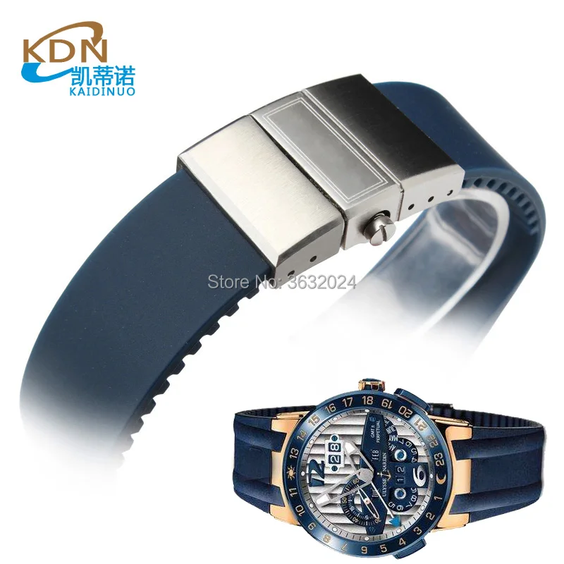 Classic luxury rubber watchband with stainless steel slidelock buckle case for Ulysse Nardin for men wrist watch 26mm rose gold
Classic luxury rubber watchband with stainless steel slidelock buckle case for Ulysse Nardin for men wrist watch 26mm rose gold