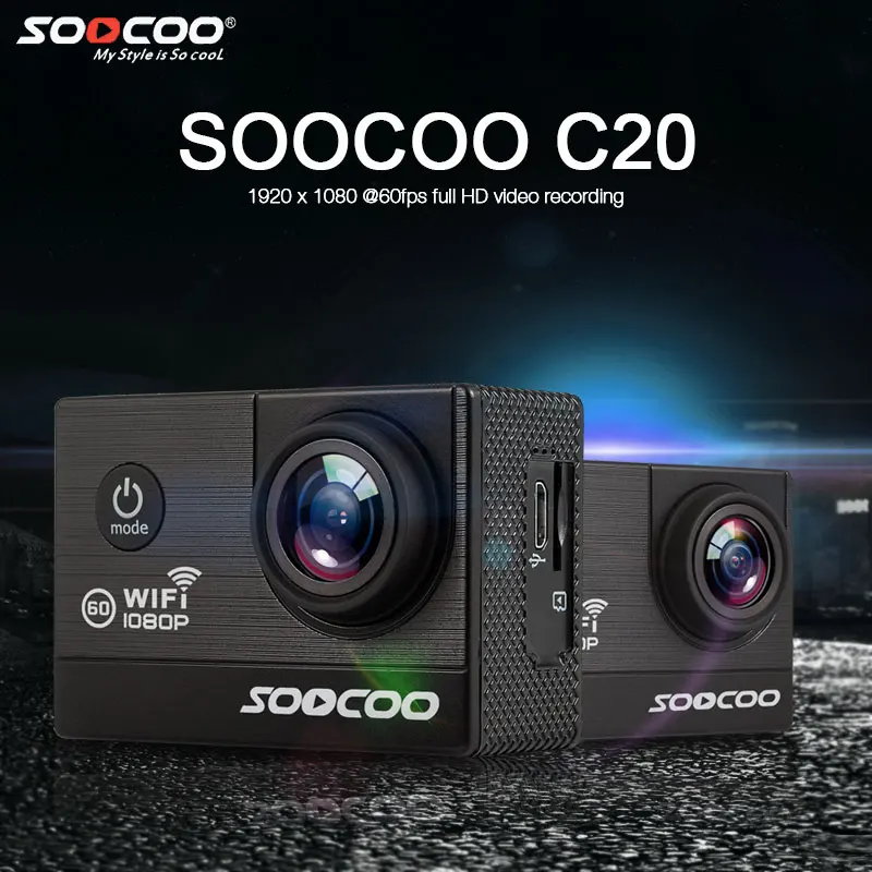 SOOCOO C20 WIFI 1080P 60fps HD Action Camera Sport DV Waterproof 170 Wide Angle 2.0' screen outdoor Camera underwater use
SOOCOO C20 WIFI 1080P 60fps HD Action Camera Sport DV Waterproof 170 Wide Angle 2.0' screen outdoor Camera underwater use