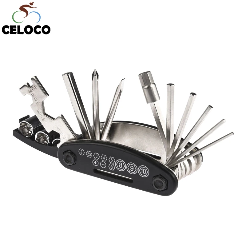 16 In 1 Multifunction Bike Repair Tools Kit Hex Spoke Cycling Screwdriver Chain Tool MTB Mountain Bicycle Repair Multi Tool Set
16 In 1 Multifunction Bike Repair Tools Kit Hex Spoke Cycling Screwdriver Chain Tool MTB Mountain Bicycle Repair Multi Tool Set