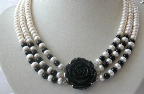N stunning 3rows 8mm round white freshwater cultured pearl agate necklace Discount AAA
N stunning 3rows 8mm round white freshwater cultured pearl agate necklace Discount AAA