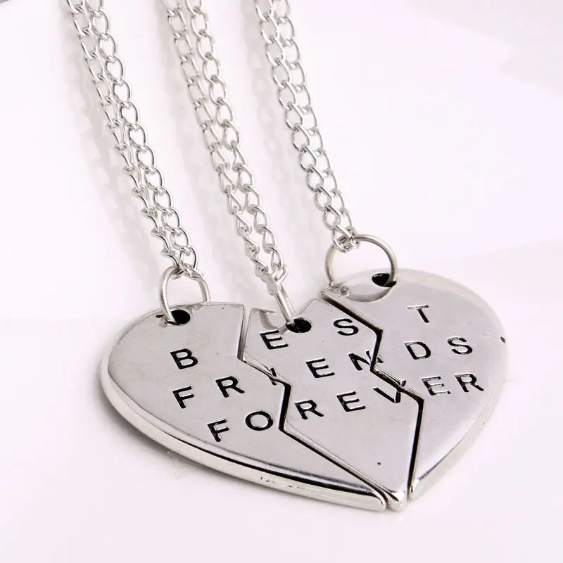 BFF Broken Heart Best Friends Forever Chain Pendant Necklace Gifts UK