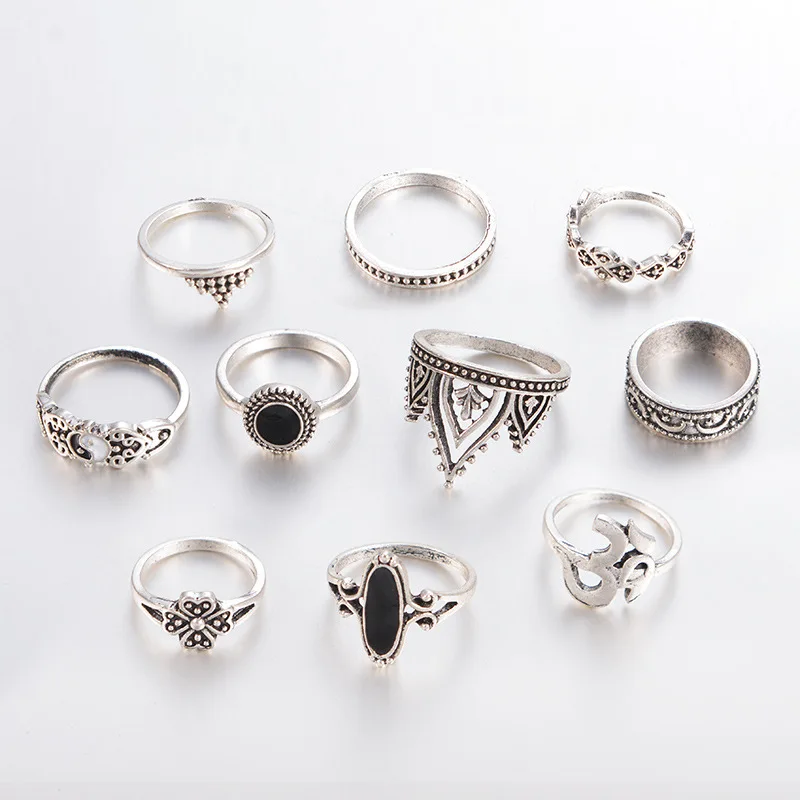 10pcs/set Boho Carved Clover Gossip Moon Triangle Crown Ring Sets for Women Vintage Midi Ring Party Punk Knuckle Jewellery Gift
10pcs/set Boho Carved Clover Gossip Moon Triangle Crown Ring Sets for Women Vintage Midi Ring Party Punk Knuckle Jewellery Gift