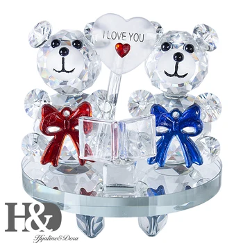 H&D 2pcs Crystal Figurines Paperweights I love You Heart Couple Bears Ornaments Wedding Xmas Gift Home Decoration With Gift Box
H&D 2pcs Crystal Figurines Paperweights I love You Heart Couple Bears Ornaments Wedding Xmas Gift Home Decoration With Gift Box