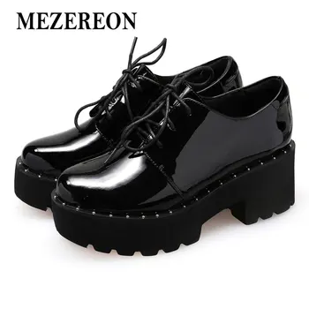 MEZEREON Women Creepers Round Toe Shoes Woman Genuine Leather Platform Footwear Spring Autumn Women Creeper Shoes
MEZEREON Women Creepers Round Toe Shoes Woman Genuine Leather Platform Footwear Spring Autumn Women Creeper Shoes