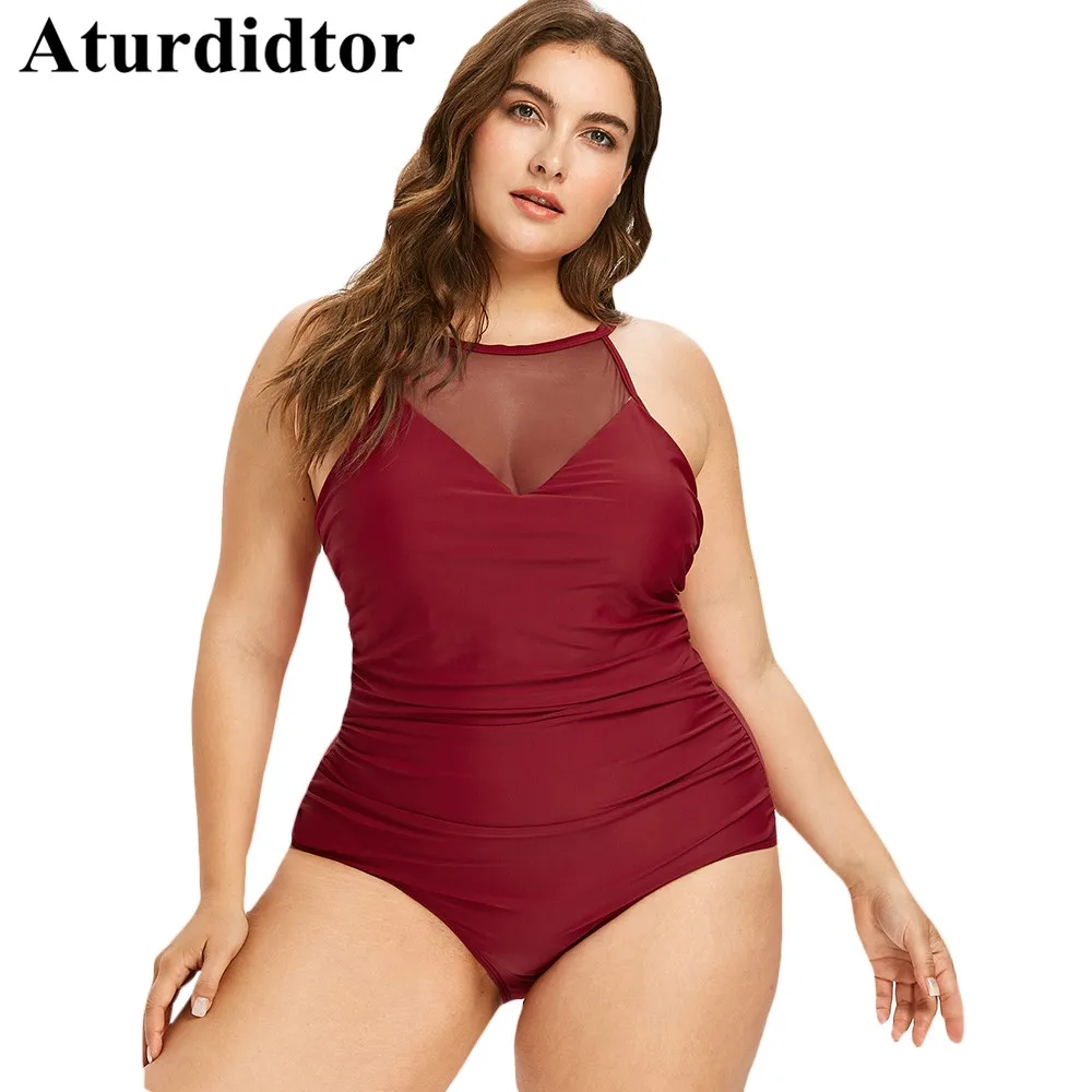 Plus Size Swimsuit One Piece Swimwear Women Tummy Control Bodysuit Sexy Mesh Transparent Patchwork Bathing Suit Black Red 4XL
Plus Size Swimsuit One Piece Swimwear Women Tummy Control Bodysuit Sexy Mesh Transparent Patchwork Bathing Suit Black Red 4XL