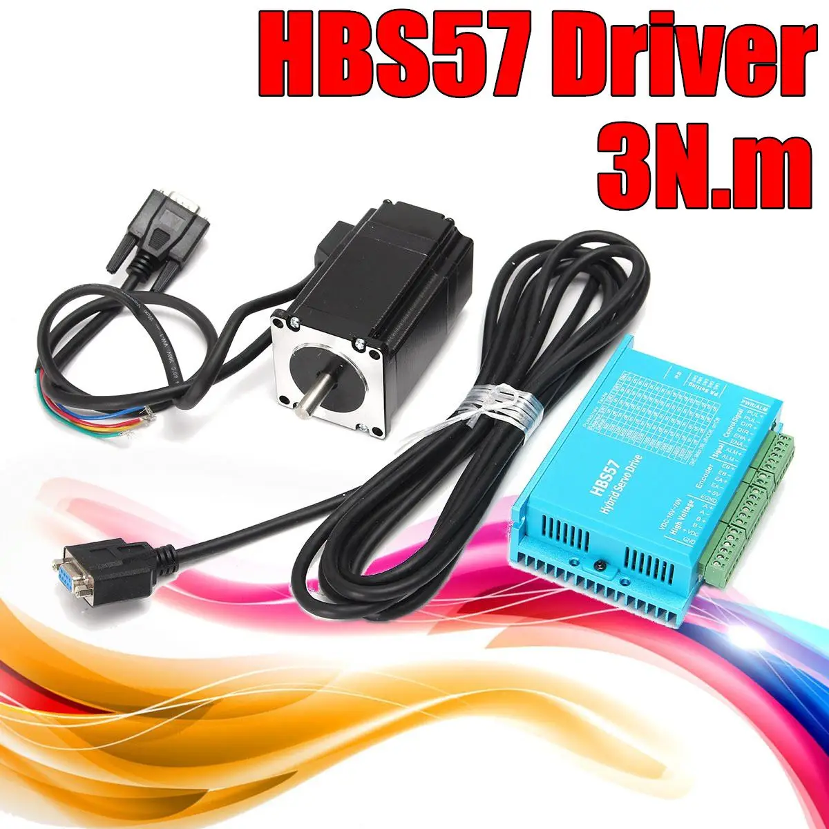 

Set 57HSE2N-D25 Closed Loop Servo motor Motor 4A Closed Loop 3N.m & HBS57 Hybrid Step-servo Driver CNC Controller