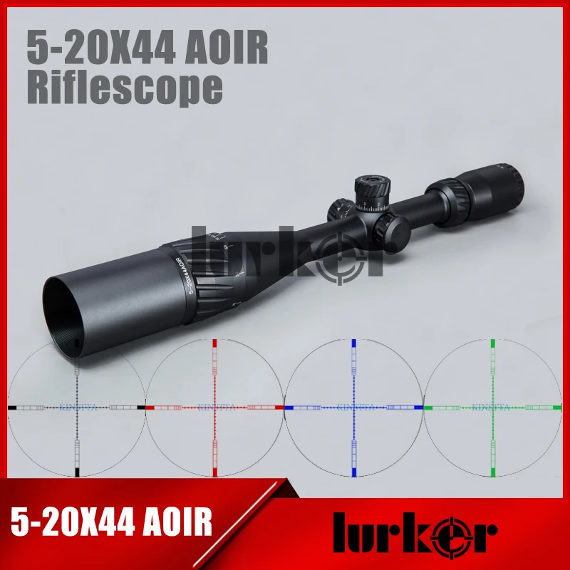 Tactical 5-20X44 AOIR Optics Riflescope Red Green Blue Color Reticle Illumination Rifle Scope For Hunting CS Battle
Tactical 5-20X44 AOIR Optics Riflescope Red Green Blue Color Reticle Illumination Rifle Scope For Hunting CS Battle