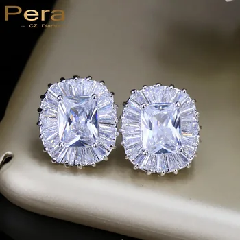 Pera New Fashion Big Square Ear Stud Silver Color Jewelry Micro Pave Cubic Zirconia Stone Studs Earrings For Women Party E056
Pera New Fashion Big Square Ear Stud Silver Color Jewelry Micro Pave Cubic Zirconia Stone Studs Earrings For Women Party E056