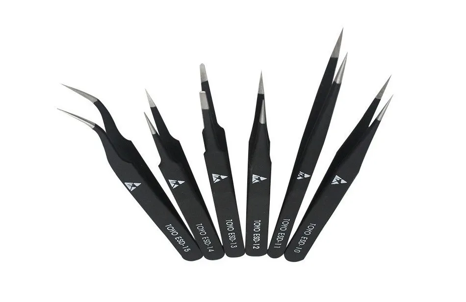 Tweezers Set Good Quality TOYO Anti-static ESD 10-15 For Soldering Rework 6pcs/lot
Tweezers Set Good Quality TOYO Anti-static ESD 10-15 For Soldering Rework 6pcs/lot