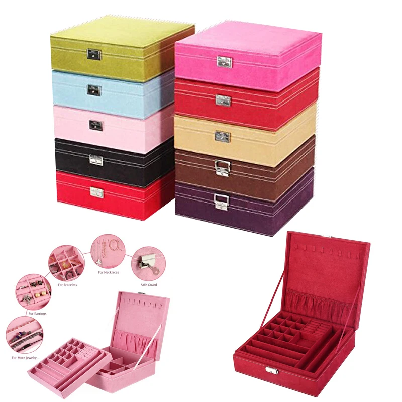 SZanbana Multi Colors 2-layer Lint Jewelry Box Organizer Display Storage Case with Lock for Bracelets Necklaces and Earrings
SZanbana Multi Colors 2-layer Lint Jewelry Box Organizer Display Storage Case with Lock for Bracelets Necklaces and Earrings
