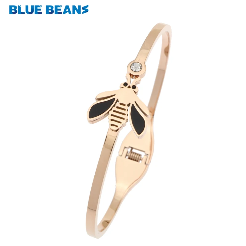 Stainless Steel Bracelets Bangles Bee Charms Bracelet For Women Cubic Zircon Armband Girls Rose Gold Color Love Valentines gifts
Stainless Steel Bracelets Bangles Bee Charms Bracelet For Women Cubic Zircon Armband Girls Rose Gold Color Love Valentines gifts