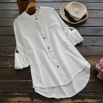 New Fashion Womens Warm Autumn Colorful Botton Shirt OL Plus Size Long Sleeve Cotton Linen Baggy Loose Solid Shirts Famela
New Fashion Womens Warm Autumn Colorful Botton Shirt OL Plus Size Long Sleeve Cotton Linen Baggy Loose Solid Shirts Famela