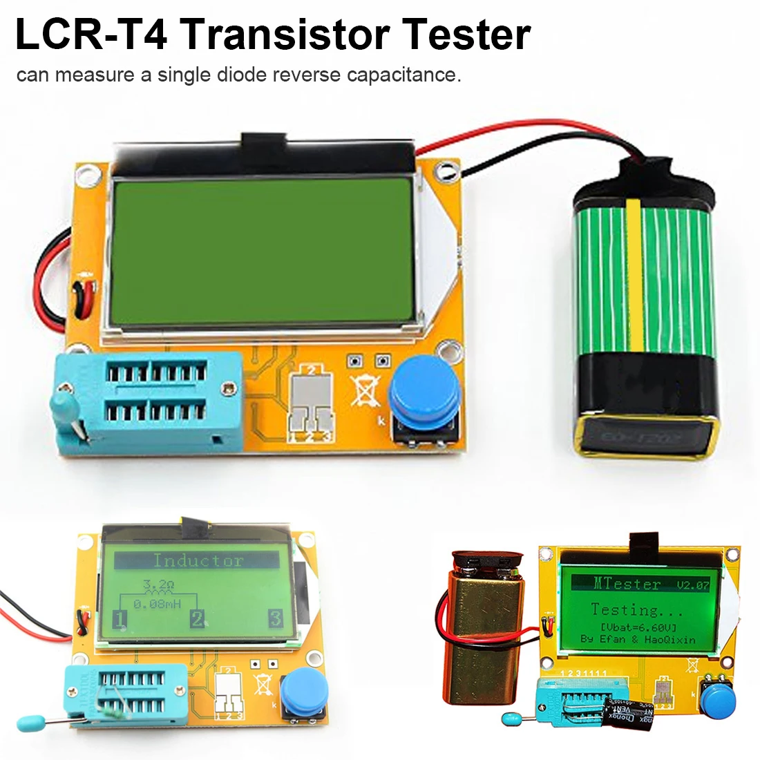 LCR-T4 LCD Digital Transistor Tester Meter Backlight Diode Triode Capacitance Transistor Tester
LCR-T4 LCD Digital Transistor Tester Meter Backlight Diode Triode Capacitance Transistor Tester