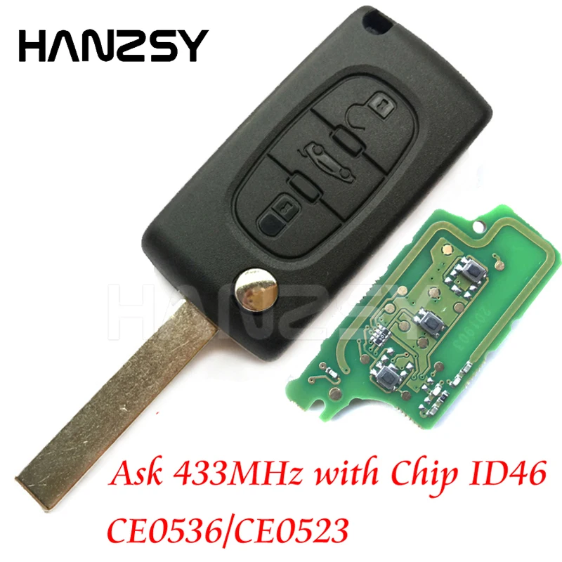 3 Buttons Flip Remote key Fits For Peugeot 308 307 207 208 408 Folding Car Key 433MHz with transponder ID46 Chip /Blade/Logo
3 Buttons Flip Remote key Fits For Peugeot 308 307 207 208 408 Folding Car Key 433MHz with transponder ID46 Chip /Blade/Logo