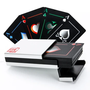 New black matte plastic poker cards waterproof PVC waterproof playing cards with aluminium alloy box
New black matte plastic poker cards waterproof PVC waterproof playing cards with aluminium alloy box