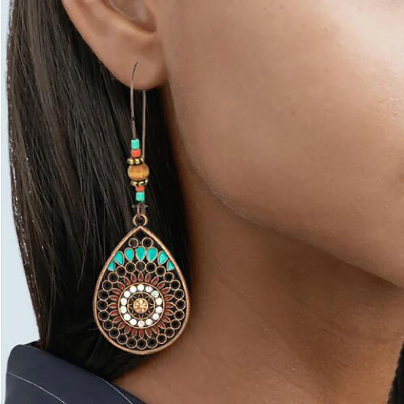 Bohemian Vintage India Water Drop Earrings For Women Hanging Dangle Ethnic Pendant Earrings Jewelry Accessories
Bohemian Vintage India Water Drop Earrings For Women Hanging Dangle Ethnic Pendant Earrings Jewelry Accessories