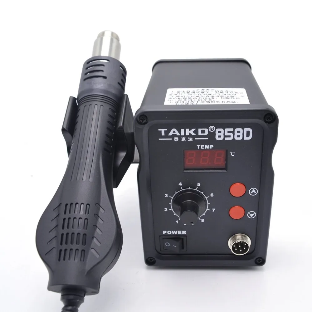 New 220V 450W 858D Soldering Station LED Digital Solder Iron Desoldering BGA Rework Station Temperature Adjustable Hot Air Gun
New 220V 450W 858D Soldering Station LED Digital Solder Iron Desoldering BGA Rework Station Temperature Adjustable Hot Air Gun