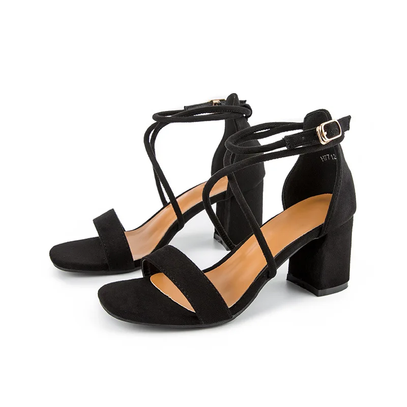 Quality Flock Ankle Strap Women Casual Sandals Toe Summer High Heel Shoes Buckle Ladies Office Work Sandalias Feminina Shoes
Quality Flock Ankle Strap Women Casual Sandals Toe Summer High Heel Shoes Buckle Ladies Office Work Sandalias Feminina Shoes