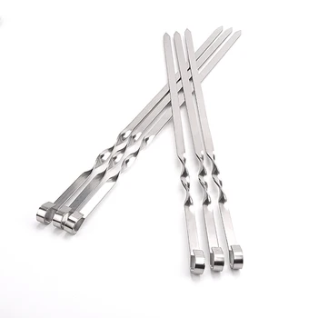 6pcs Stainless Steel Skewer BBQ Grilled Skewers Steel Needle Barbecue Skewers Shish Kabob Skewer set Kitchen Utensil 45cm/17.5'
6pcs Stainless Steel Skewer BBQ Grilled Skewers Steel Needle Barbecue Skewers Shish Kabob Skewer set Kitchen Utensil 45cm/17.5'