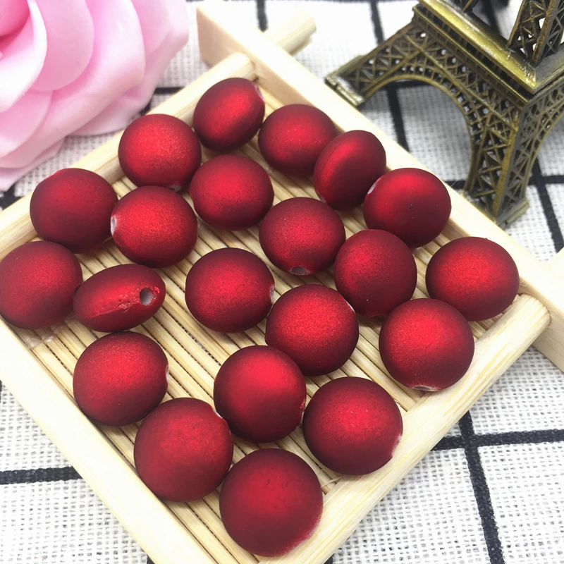 

20pcs 12x8mm Oval Shape Crack Acrylic Beads Spacer Loose Bead For Jewelry Making Accessory Beads DIY Red