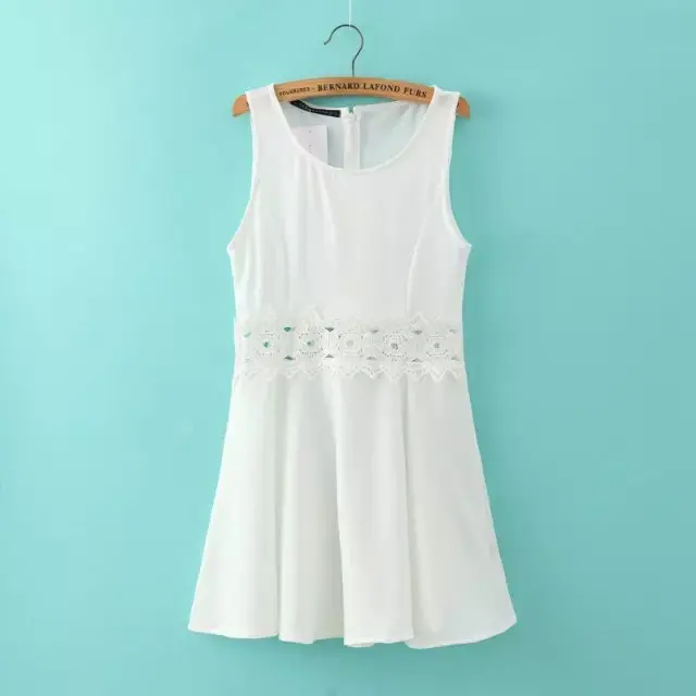 QZ1987 New Fashion Ladies' Elegant white lace pleated mini Dress vintage sweet white sleeveless casual slim brand dress
QZ1987 New Fashion Ladies' Elegant white lace pleated mini Dress vintage sweet white sleeveless casual slim brand dress