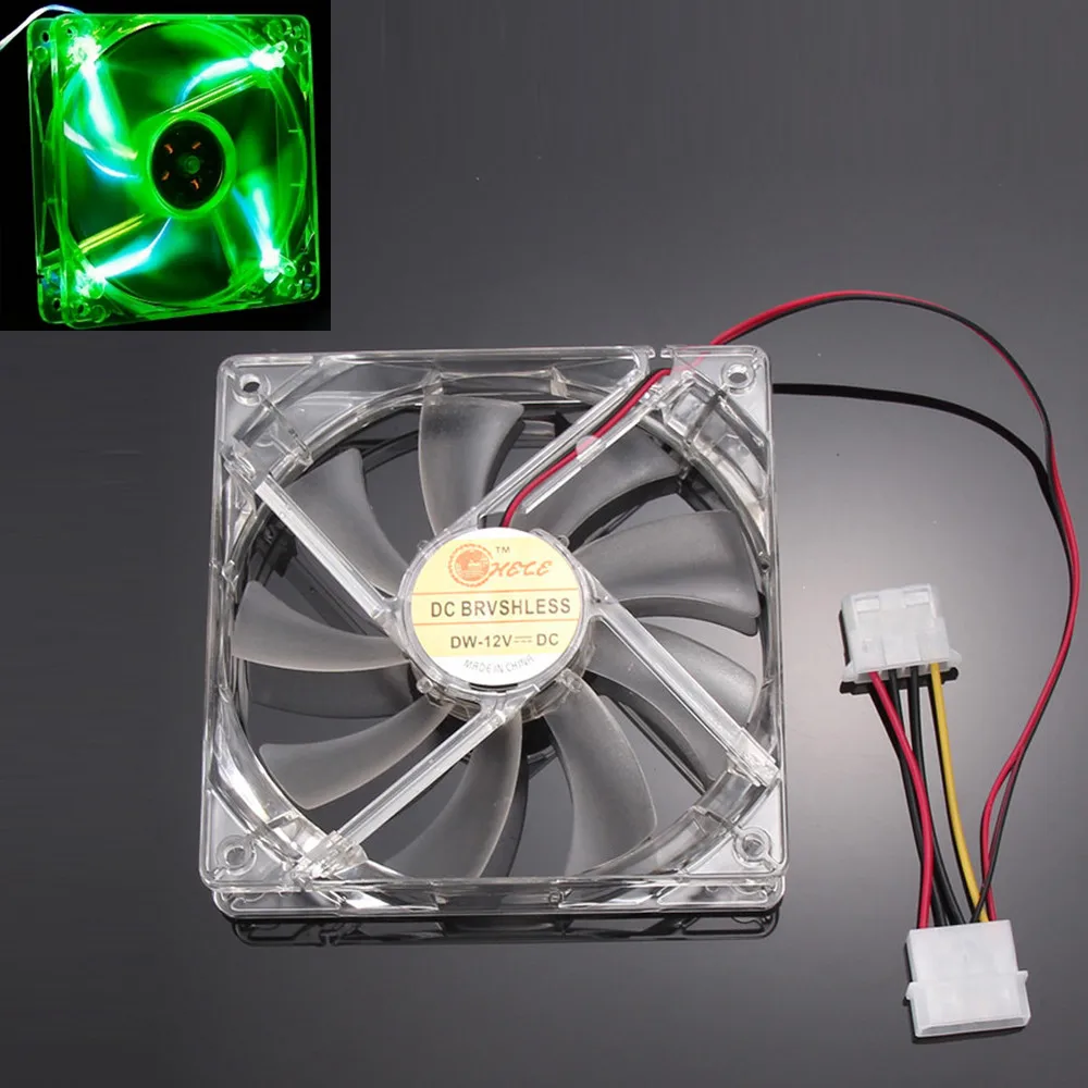 Green Quad 4-LED Light Neon Clear 120mm PC Computer Case Cooling Fan Mod CPU cooler fan DC Brushless PC Computer Cooling Fan
Green Quad 4-LED Light Neon Clear 120mm PC Computer Case Cooling Fan Mod CPU cooler fan DC Brushless PC Computer Cooling Fan