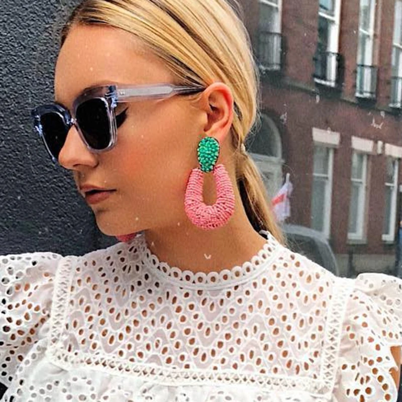 Dvacaman Bohemian Ethnic Style Green Pink Beads Dangle Earrings Handmade Exaggerated Water Drop Earrings ZA Jewelry Accessories
Dvacaman Bohemian Ethnic Style Green Pink Beads Dangle Earrings Handmade Exaggerated Water Drop Earrings ZA Jewelry Accessories
