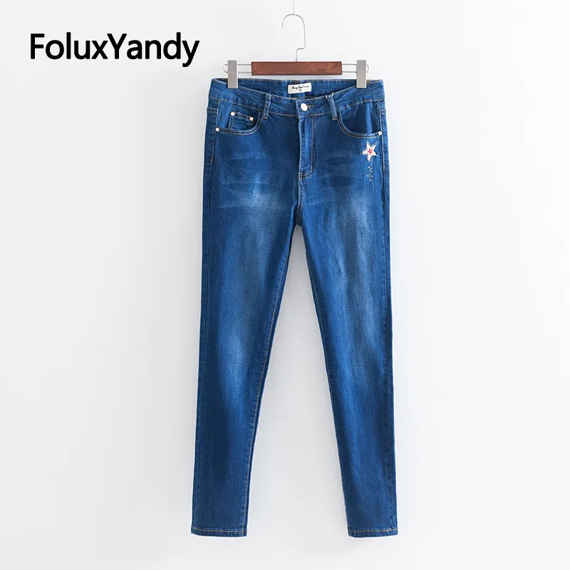 Star Embroidery Jeans Women Denim Trousers Elastic Pencil Pants Slim Skinny High Waist Jeans Plus Size 3 4 5 6 XL KKFY3278
Star Embroidery Jeans Women Denim Trousers Elastic Pencil Pants Slim Skinny High Waist Jeans Plus Size 3 4 5 6 XL KKFY3278