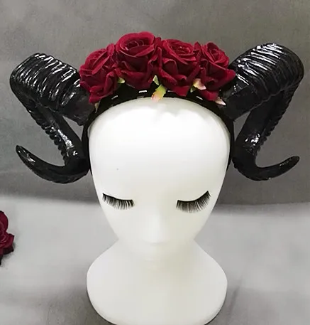 Vintage Retro Sheep Horn Rose Flowers Gothic Headband Victorian Goth Horror Cavel Cosplay Hair Accessories
Vintage Retro Sheep Horn Rose Flowers Gothic Headband Victorian Goth Horror Cavel Cosplay Hair Accessories