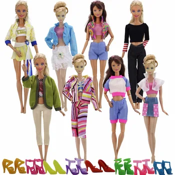 Randomly Pick 15 Pcs/Lot = 5x Handmade Lady Outfits Mixed Style Blouse Pants + 10x Shoes Clothes For Barbie Doll Accessories Toy
Randomly Pick 15 Pcs/Lot = 5x Handmade Lady Outfits Mixed Style Blouse Pants + 10x Shoes Clothes For Barbie Doll Accessories Toy